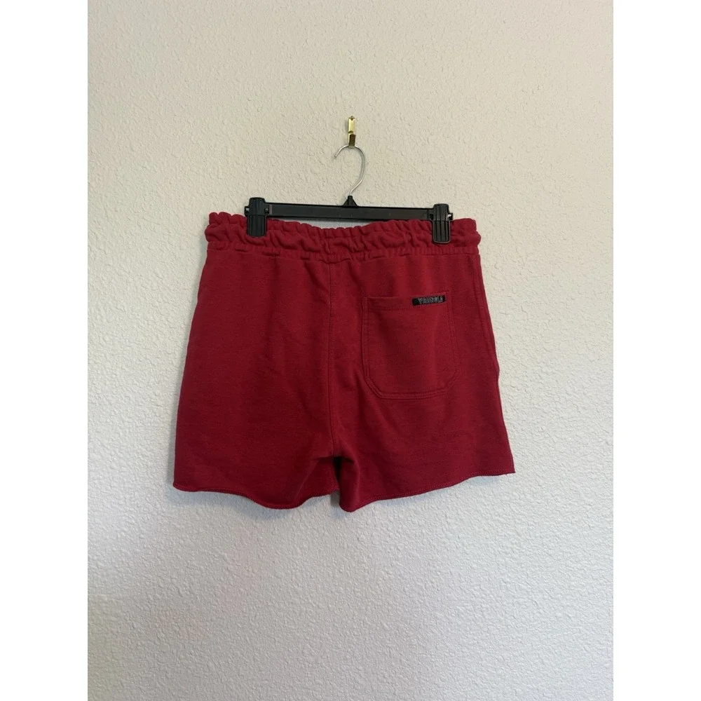 YoungLA Shorts Mens XL Burgundy Drawstring Sweat Shorts Gym Lounge Logo
